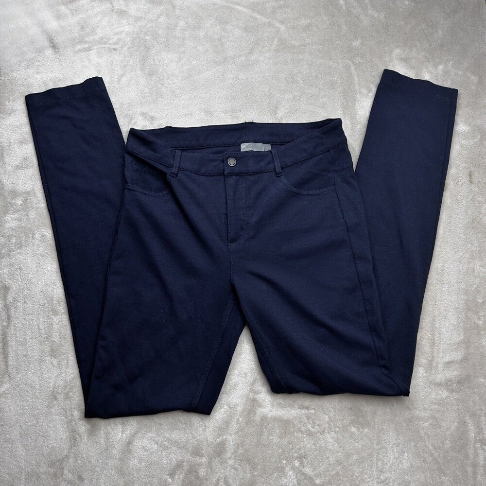 Athleta Women’s 8 29X31 Stretch Pants Leggings High Waist Straight Leg Navy Blue